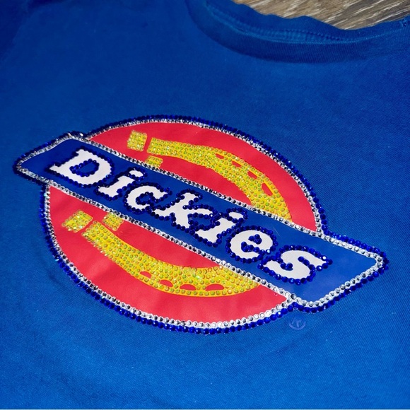 Dickies Blue Short Sleeve Tee with reworked logo Logo - Picture 3 of 5